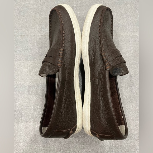 [9M]COLE HAAN Grand OS Pinch Marine Classic Brown Leather Penny Loafers EUC - Picture 2 of 6